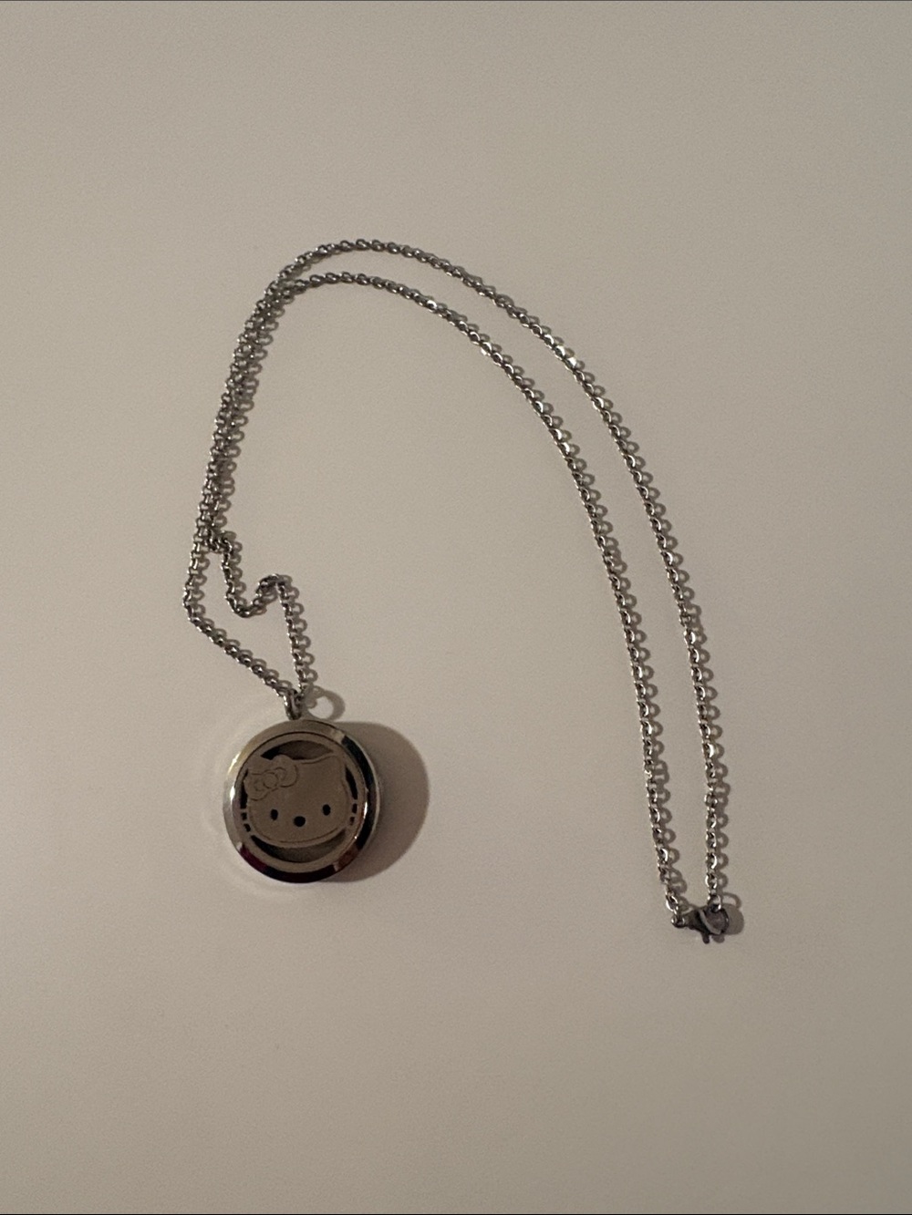 Hello Kitty Silver Tone Locket Necklace
